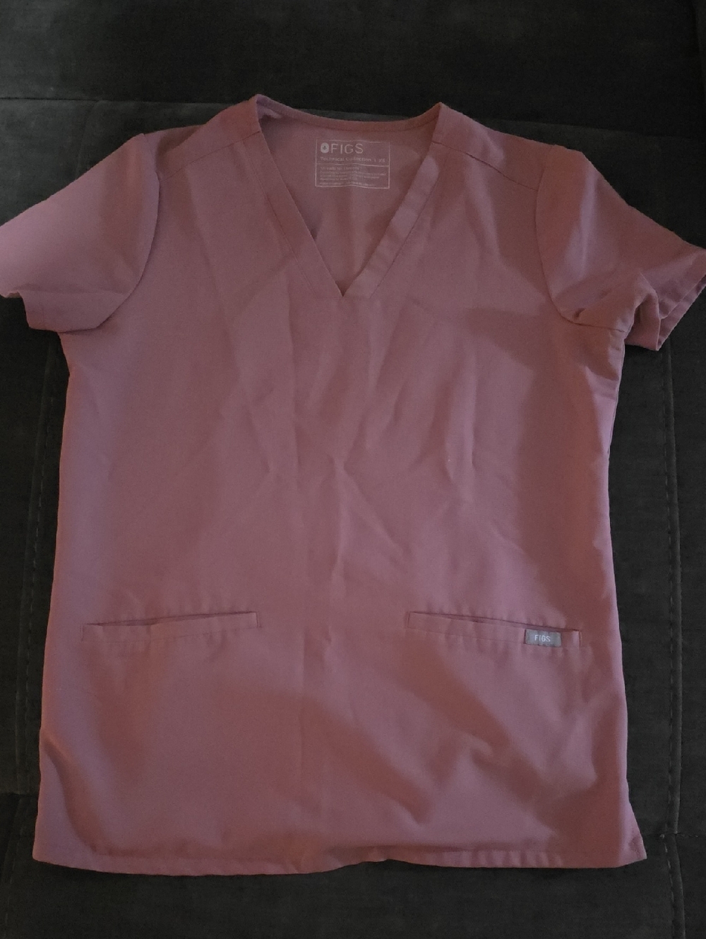 Figs Mauve V-Neck Medical Scrub Top